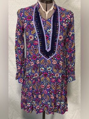 Matilda Jane Long Sleeve Floral Dress in Purple, Pink, Blue